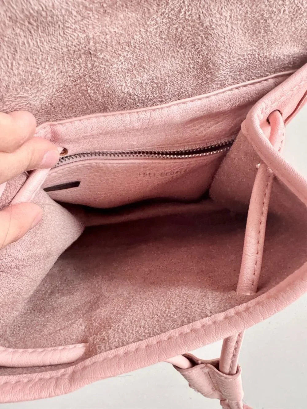 FREE PEOPLE Josie Blush Pink Faux Leather Mini Backpack - Picture 8 of 13